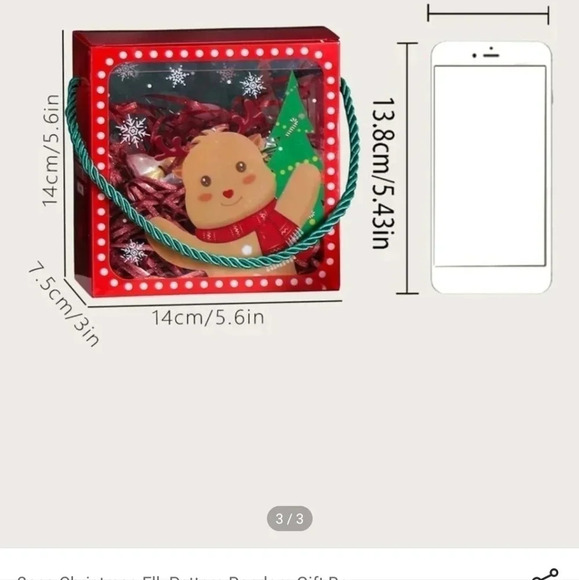 -2pcs christmas santa & snowman pattern gift boxes red color - Picture 4 of 4